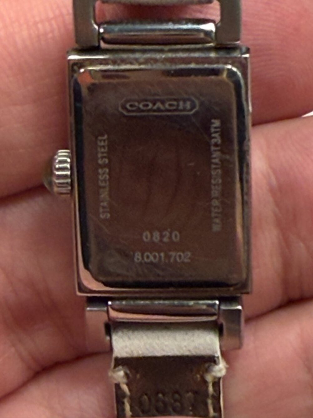 Vintage Coach Tank Watch Women Dial Silver Tone Rectangle Model 0820 New Battery - Picture 6 of 8
